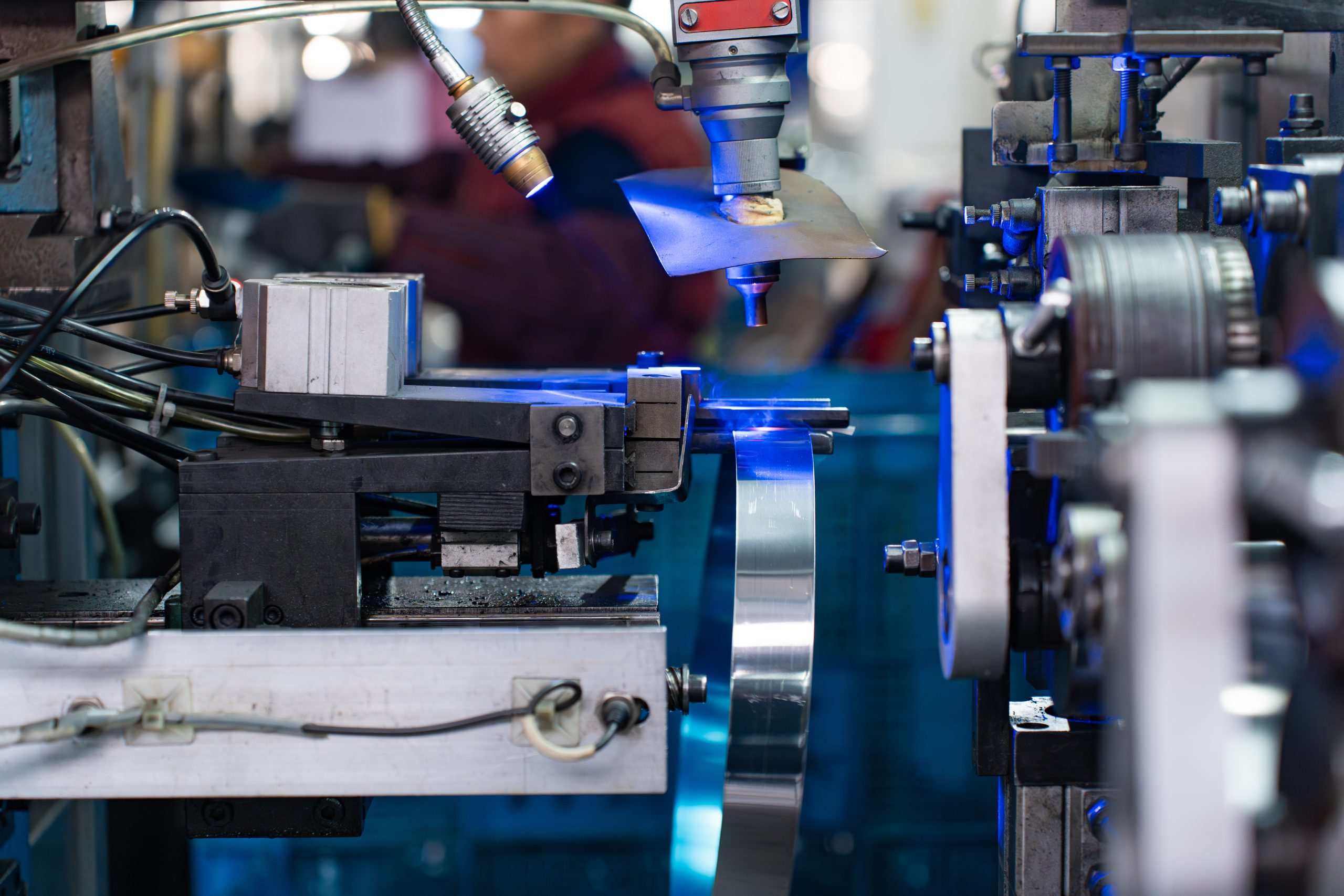 up close picture of a factory machine